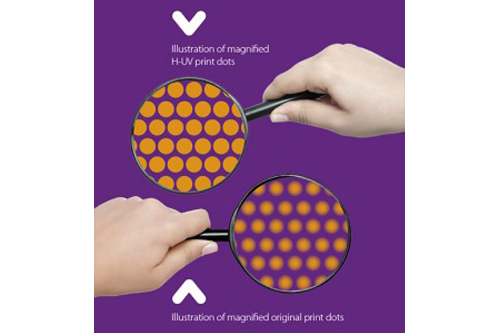 Detailed dots pictures by HUV printing